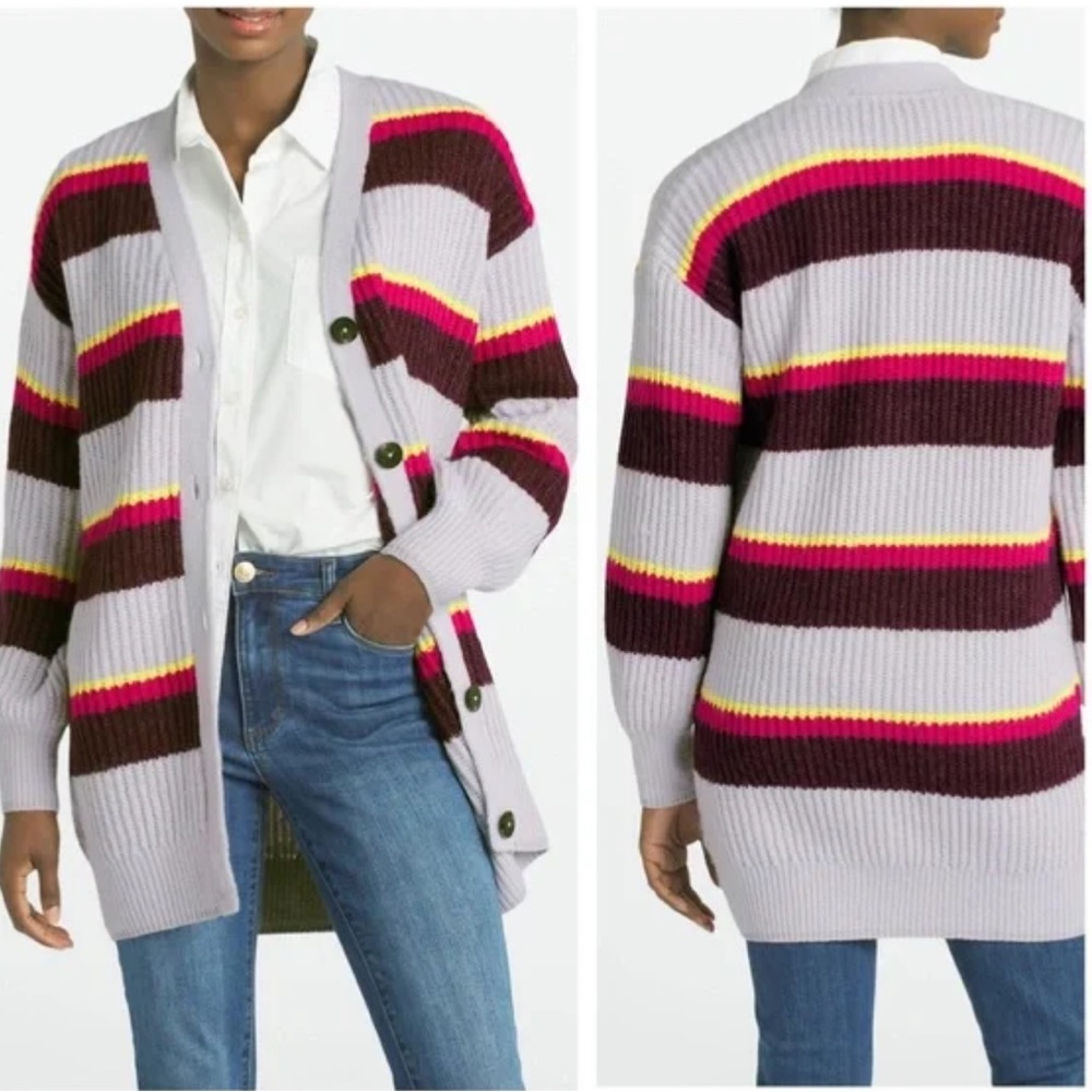 Scotch & Soda Knit Striped, Long Cardigan, Size M, NWT‎